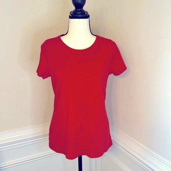 St. John’s Bay Women’s Short Sleeve T Shirt Blouse Top Red Size M Medium - Picture 2 of 6